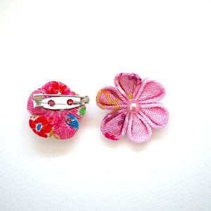 2pcs Pink flower brooches, accessory, Japan Handmade, fashion accessories