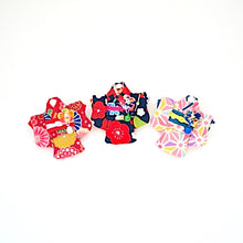 Load image into Gallery viewer, Red&amp;Blue Kimono-shaped brooch, handmade