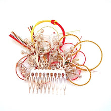 Load image into Gallery viewer, pink gold metal hair comb, head accessory, hair comb decor