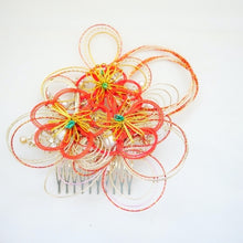 Load image into Gallery viewer, mizuhiki flower hair accessory, head accessory, hair comb