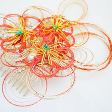 Load image into Gallery viewer, mizuhiki flower hair accessory, head accessory, hair comb