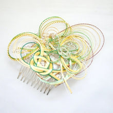 Load image into Gallery viewer, hair comb clip green mizuhiki headpieses, hair comb decor