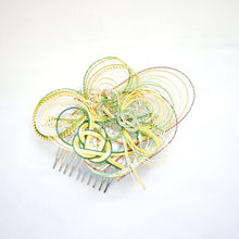 Load image into Gallery viewer, hair comb clip green mizuhiki headpieses, hair comb decor