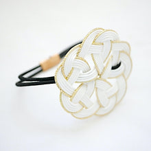 Load image into Gallery viewer, white mizuhiki hair tie, Japanese head wear, ponytail holder