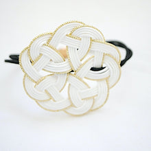 Load image into Gallery viewer, white mizuhiki hair tie, Japanese head wear, ponytail holder