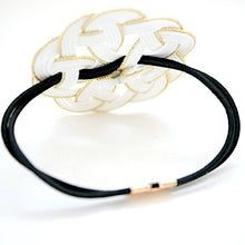 Load image into Gallery viewer, white mizuhiki hair tie, Japanese head wear, ponytail holder