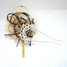 Load image into Gallery viewer, blue hairpin, mizuhiki head accessory, Japanese styling tool