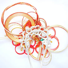 Load image into Gallery viewer, mizuhiki flower hair pin, head accessory, Japanese hairpin, kanzashi