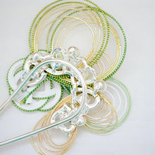 Load image into Gallery viewer, hair pin decor mizuhiki headpieces, hair accessory, metal hair pin