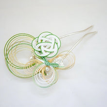 Load image into Gallery viewer, hair pin decor mizuhiki headpieces, hair accessory, metal hair pin