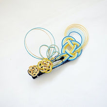 Load image into Gallery viewer, blue hair clip mizuhiki headpieses, hair mini clip decor