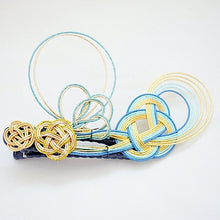 Load image into Gallery viewer, blue hair clip mizuhiki headpieses, hair mini clip decor