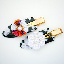 Load image into Gallery viewer, 2pcs balack&amp;white base hair clip, headpieces, hair accessory