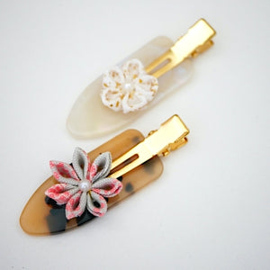 2pcs Tsumami-zaiku flower hair clip, hair accessory, Japanese accessory