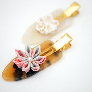 2pcs Tsumami-zaiku flower hair clip, hair accessory, Japanese accessory