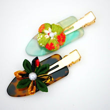 Load image into Gallery viewer, 2pcs hair clip with Tsumami-zaiku, hair accessory, handmade