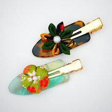 Load image into Gallery viewer, 2pcs hair clip with Tsumami-zaiku, hair accessory, handmade