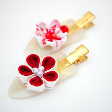 Load image into Gallery viewer, 2pcs hair clip with Tsumami-zaiku, hair accessory, handmade