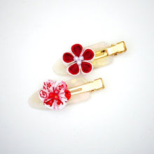 Load image into Gallery viewer, 2pcs hair clip with Tsumami-zaiku, hair accessory, handmade