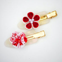 Load image into Gallery viewer, 2pcs hair clip with Tsumami-zaiku, hair accessory, handmade