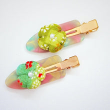 Load image into Gallery viewer, 2pcs light green hair clip, hair accessory, handmade