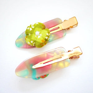 2pcs light green hair clip, hair accessory, handmade