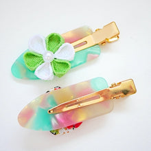 Load image into Gallery viewer, 2pcs Tumami-zaiku flower hair clip, hair accessory, Japan handmade