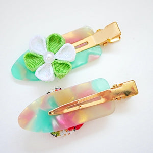 2pcs Tumami-zaiku flower hair clip, hair accessory, Japan handmade