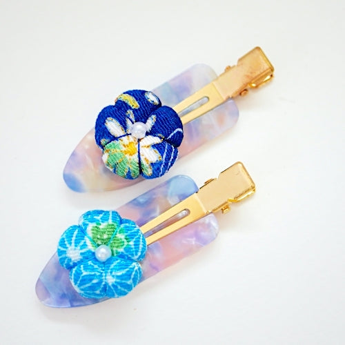 2pcs skyblue flower hair clip, hair accessory, Japan
