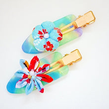 Load image into Gallery viewer, 2pcs skyblue&amp;red hair clip, hair accessory, Japan handmade