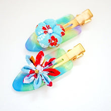 Load image into Gallery viewer, 2pcs skyblue&amp;red hair clip, hair accessory, Japan handmade