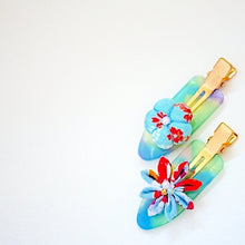 Load image into Gallery viewer, 2pcs skyblue&amp;red hair clip, hair accessory, Japan handmade