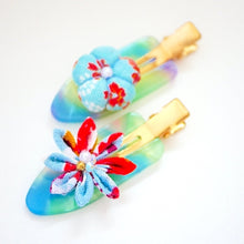 Load image into Gallery viewer, 2pcs skyblue&amp;red hair clip, hair accessory, Japan handmade