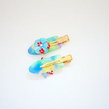 Load image into Gallery viewer, 2pcs skyblue&amp;red hair clip, hair accessory, Japan handmade