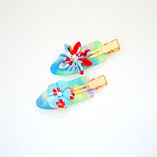 Load image into Gallery viewer, 2pcs skyblue&amp;red hair clip, hair accessory, Japan handmade