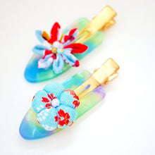 Load image into Gallery viewer, 2pcs skyblue&amp;red hair clip, hair accessory, Japan handmade