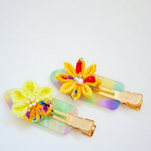 Load image into Gallery viewer, 2pcs yellow flower hair clip, hair accessory, Japan handmade