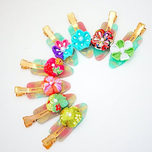 2pcs light green hair clip, hair accessory, handmade